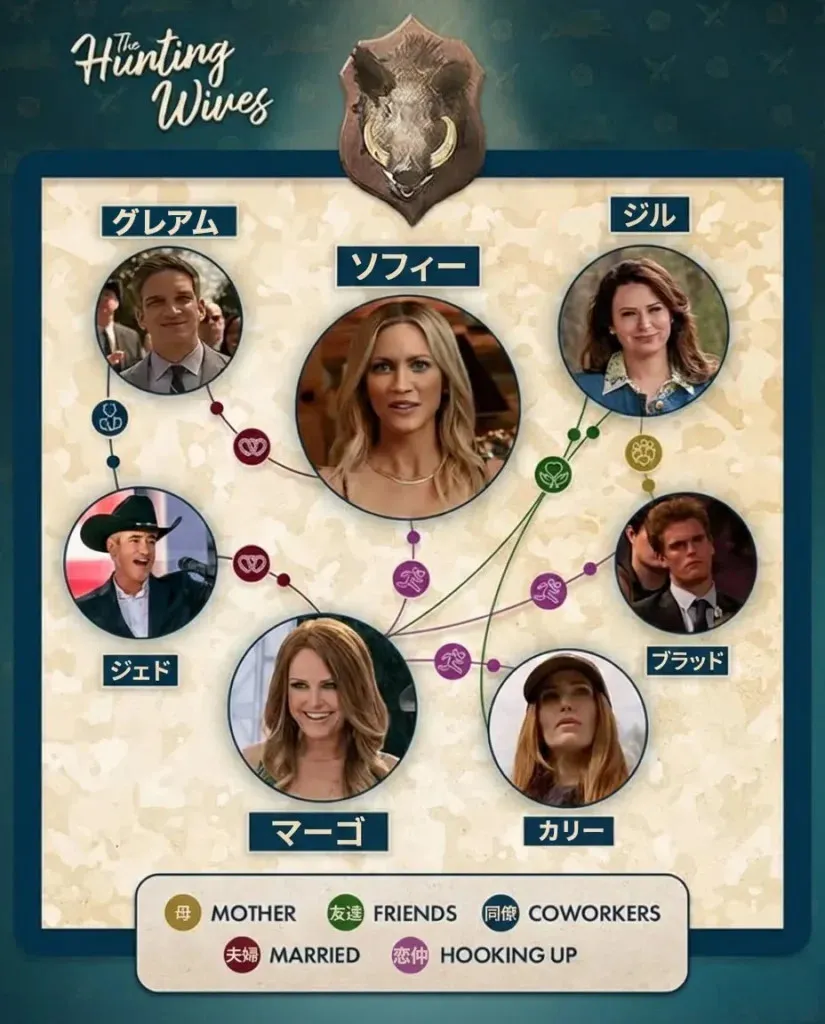 『ハンティング・ワイブス』相関図