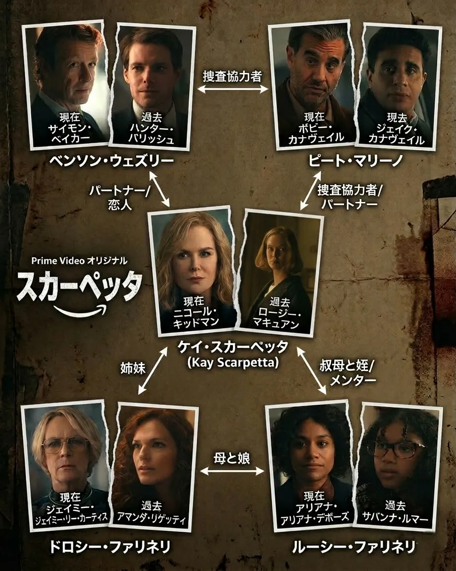 Prime Videoオリジナルドラマ『スカーペッタ』相関図